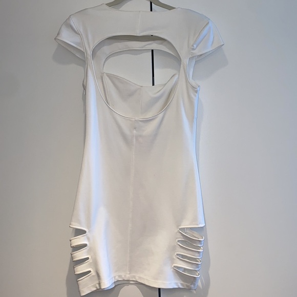 ASOS White Bodycon Dress with cut outs - Picture 2 of 2